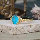 Fashion-Forward Luxury 4-Prong Turquoise Engagement Ring